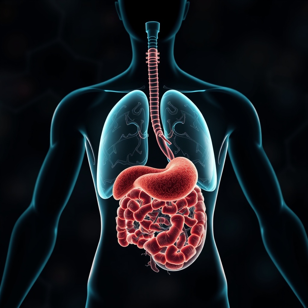 AI generated image by FLUX.1-schnell: puedes generar una imagen no realista sino para un ejemplo de digestión intracelular