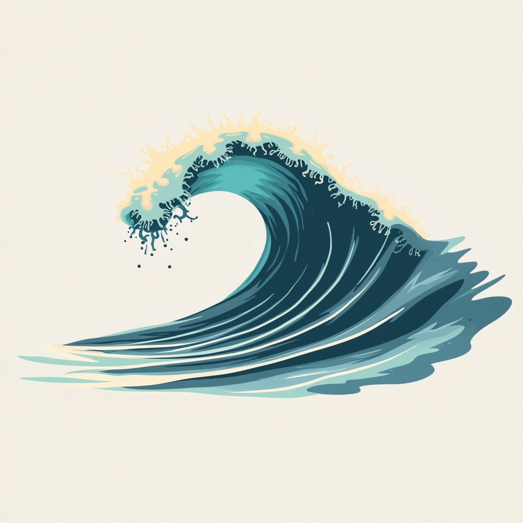 AI generated image by FLUX.1-pro: minimalistic wave
