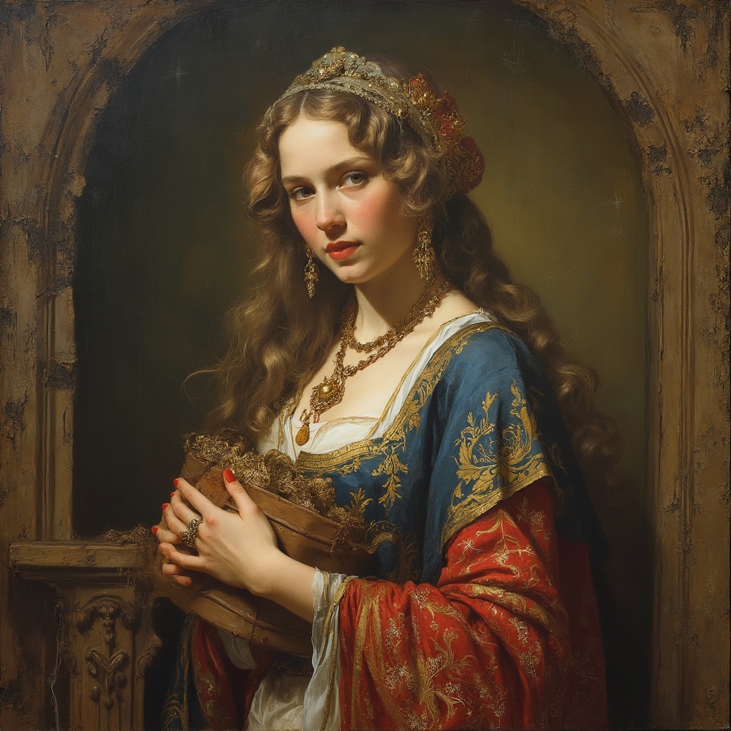 AI generated image by FLUX-Realism-Lora: Una bárbara con un hacha en la mano izquierda y un escudo en la mano derecha