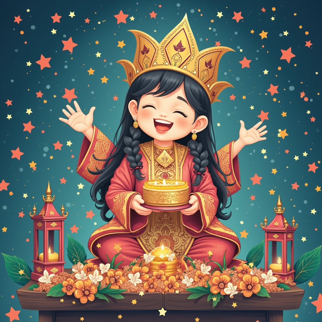 AI generated image by FLUX.1-pro: buatkan saya satu gambar ucapan selamat tahun baru batak dengan judul artia -sipahasada