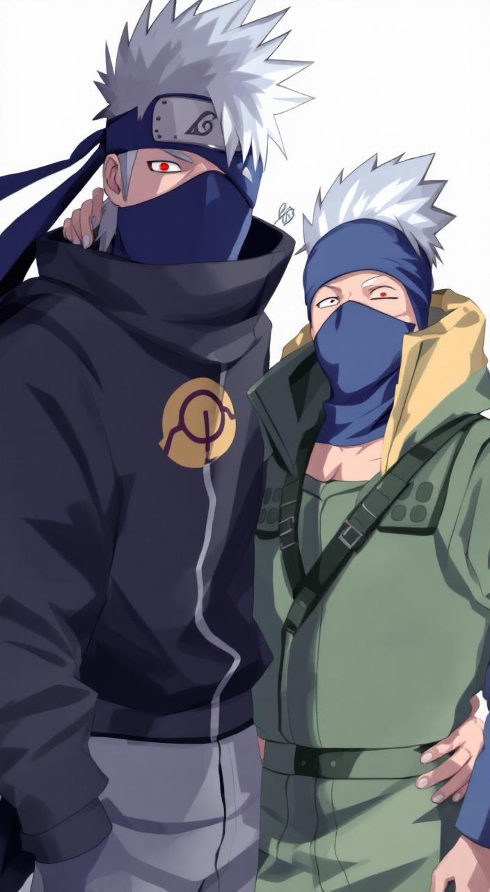 AI generated image by FLUX.1-pro: Merged character of Naruto and Kakashi