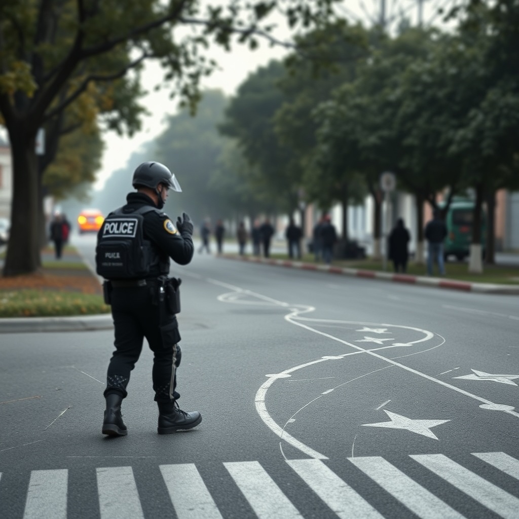 AI generated image by FLUX.1-schnell: cree una imagen donde este un analista de datos y de fondo un grafo dirigido donde se vea una ruta del grafo para la seleccion de personal en la policia nacional