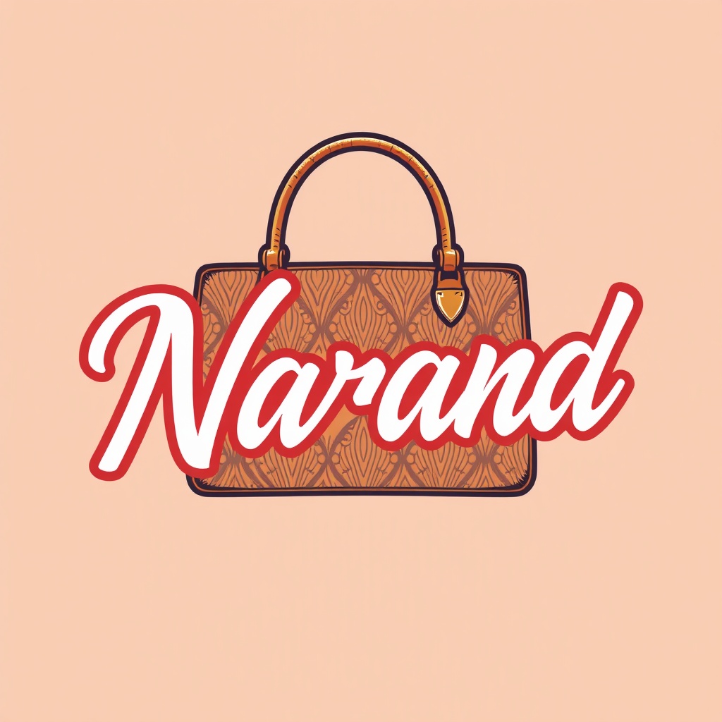 AI generated image by FLUX.1-schnell: make luxury bag logo with #5e2025 color name Nara and typo blosta script