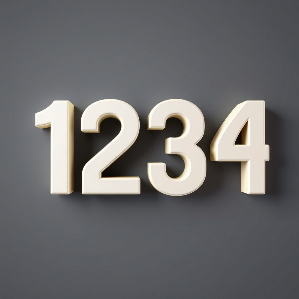 AI generated image by FLUX.1-schnell: 3d text :1234