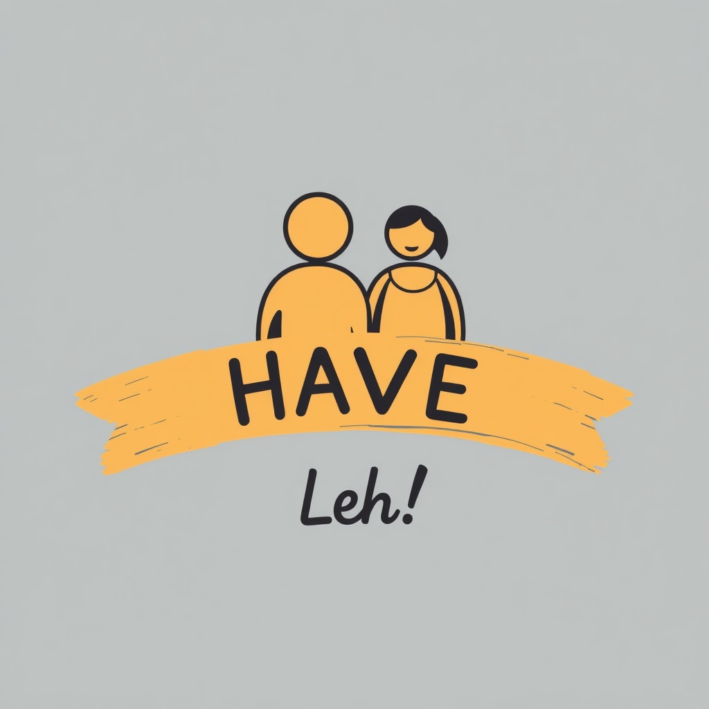 AI generated image by FLUX.1-schnell: This symbolizes cooperation, community, and connection.Text Element:Positioned below the figures is a banner in a warm tone, mimicking a hand-painted texture.Over the banner, bold, playful text reads:"HAVE" in all caps ."Leh!" in slightly smaller, italicized font beneath “HAVE,” adding a casual, local flair typical of Singlish.Overall Style:The design uses a flat, minimalistic vector style.The soft pastel color palette creates a calm, friendly, and modern vibe, ideal for branding that emphasizes approachability, unity, and positivity.more tron design