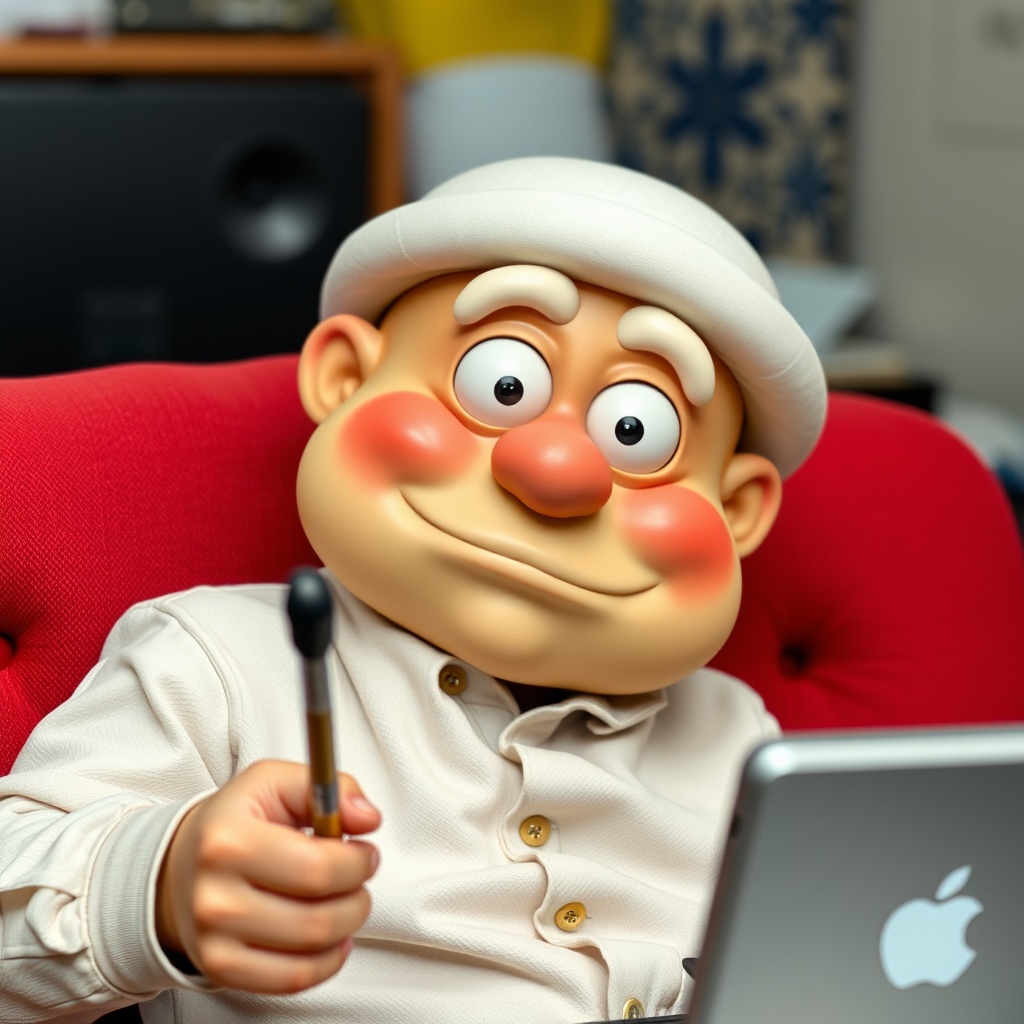 AI generated image by FLUX.1-schnell: Funny programmer