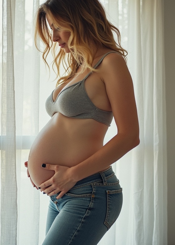 AI generated image by FLUX.1-image-to-image: Make her pregnant