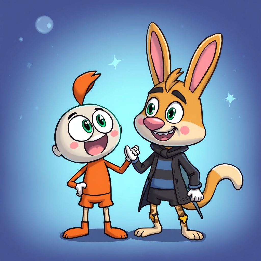 AI generated image by FLUX.1-schnell: gumball and darwin